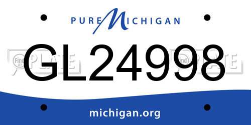 GL24998 Michigan License Plate