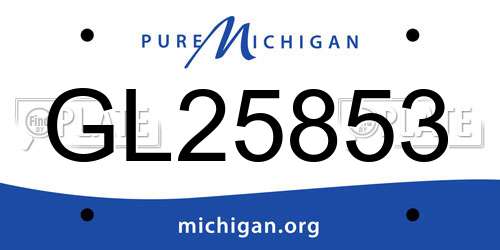 GL25853 Michigan License Plate