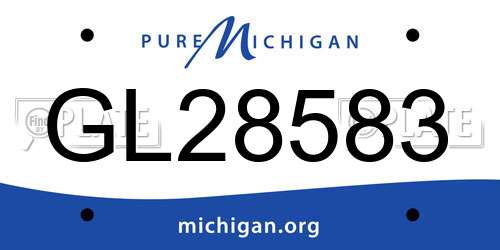 GL28583 Michigan License Plate