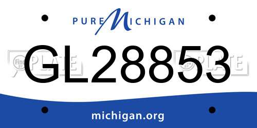 GL28853 Michigan License Plate