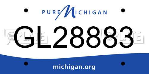 GL28883 Michigan License Plate