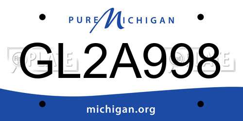GL2A998 Michigan License Plate