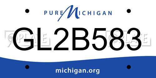 GL2B583 Michigan License Plate