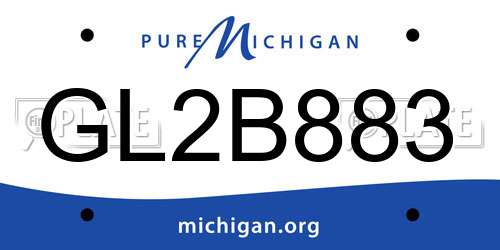 GL2B883 Michigan License Plate