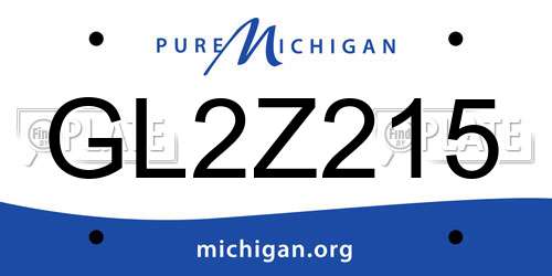 GL2Z215 Michigan License Plate