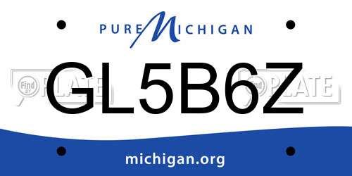 GL5B6Z Michigan License Plate