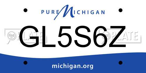 GL5S6Z Michigan License Plate