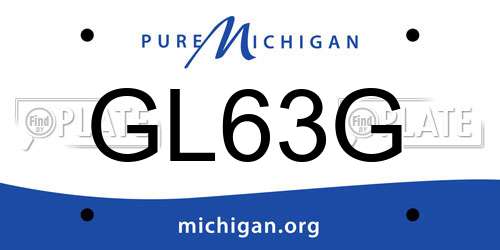 GL63G Michigan License Plate