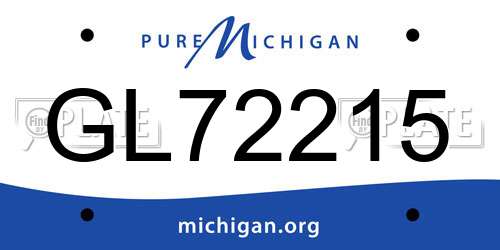 GL72215 Michigan License Plate