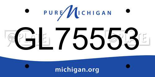 GL75553 Michigan License Plate