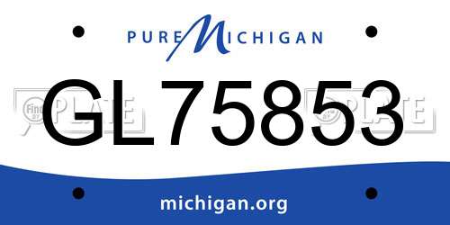 GL75853 Michigan License Plate
