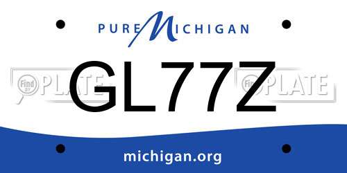 GL77Z Michigan License Plate