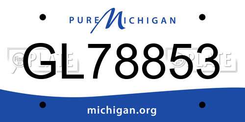 GL78853 Michigan License Plate
