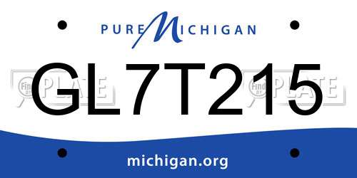 GL7T215 Michigan License Plate