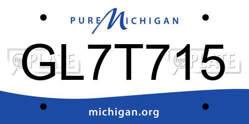 GL7T715 Michigan License Plate