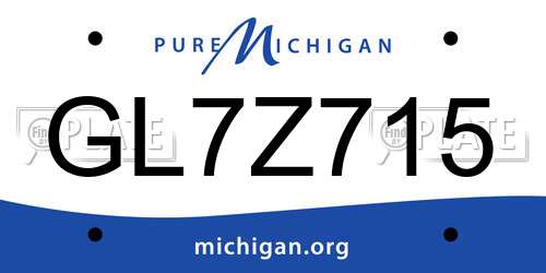 GL7Z715 Michigan License Plate