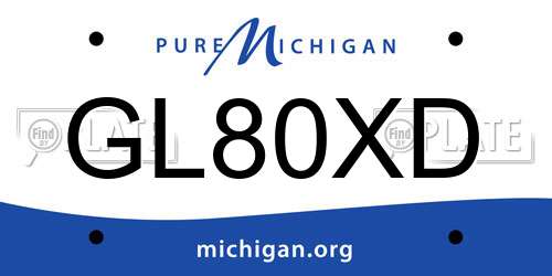 GL80XD Michigan License Plate