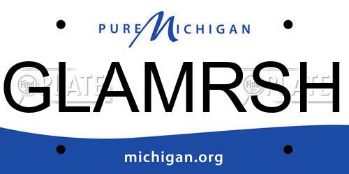 GLAMRSH Michigan License Plate
