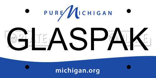 GLASPAK Michigan License Plate