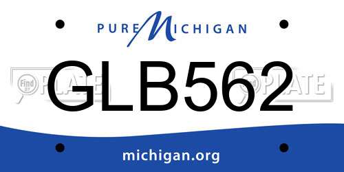 GLB562 Michigan License Plate