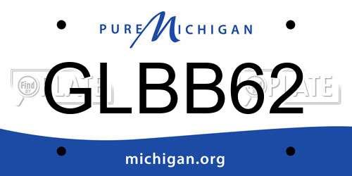 GLBB62 Michigan License Plate