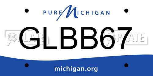 GLBB67 Michigan License Plate