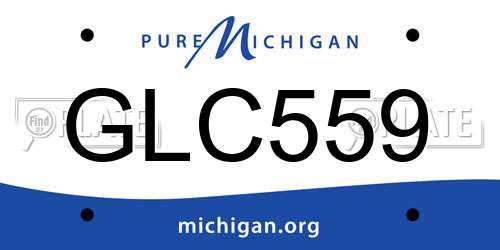 GLC559 Michigan License Plate