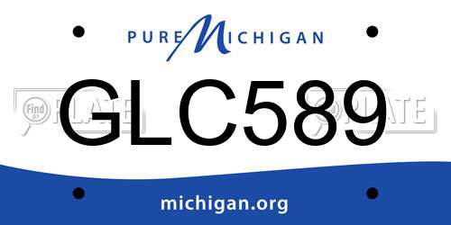 GLC589 Michigan License Plate