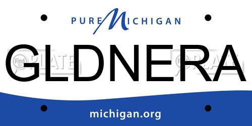 GLDNERA Michigan License Plate