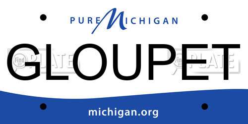 GLOUPET Michigan License Plate