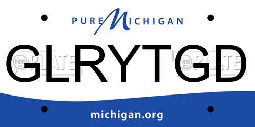 GLRYTGD Michigan License Plate
