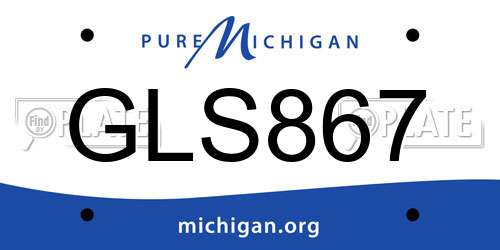 GLS867 Michigan License Plate