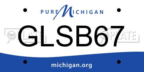 GLSB67 Michigan License Plate