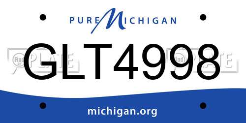 GLT4998 Michigan License Plate