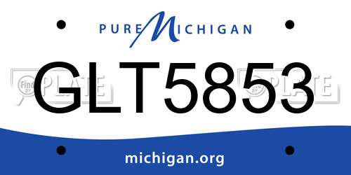 GLT5853 Michigan License Plate