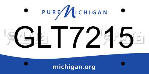 GLT7215 Michigan License Plate