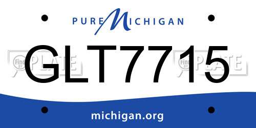 GLT7715 Michigan License Plate