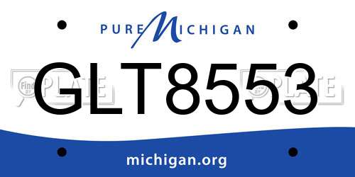 GLT8553 Michigan License Plate