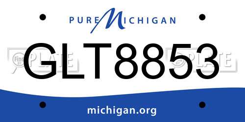 GLT8853 Michigan License Plate