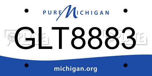 GLT8883 Michigan License Plate