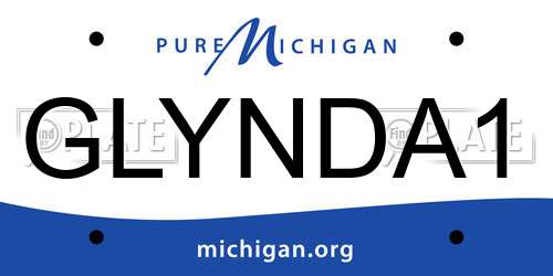 GLYNDA1 Michigan License Plate