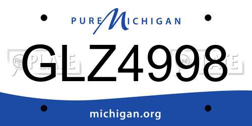 GLZ4998 Michigan License Plate