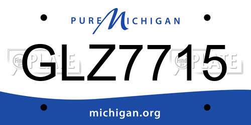 GLZ7715 Michigan License Plate