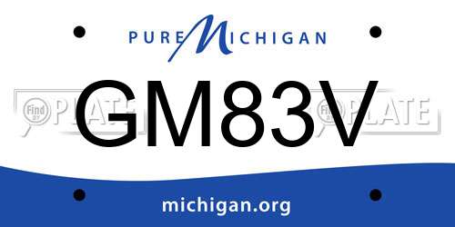 GM83V Michigan License Plate