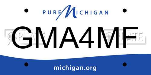 GMA4MF Michigan License Plate