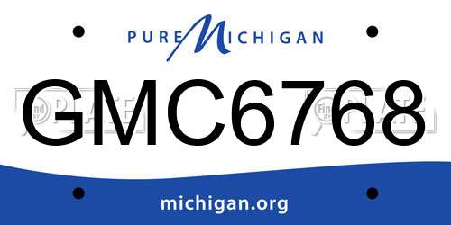 GMC6768 Michigan License Plate