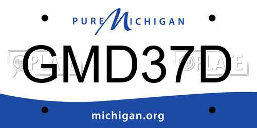 GMD37D Michigan License Plate