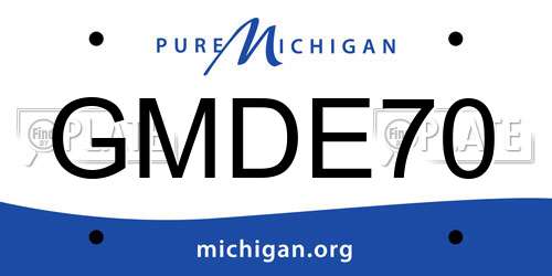 GMDE70 Michigan License Plate