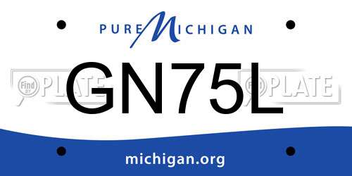 GN75L Michigan License Plate