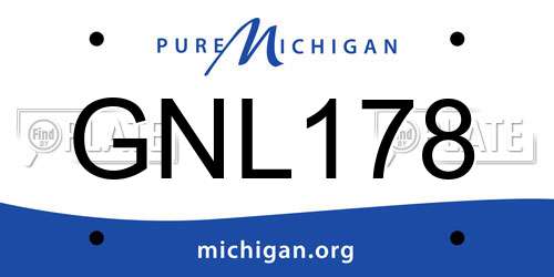 GNL178 Michigan License Plate